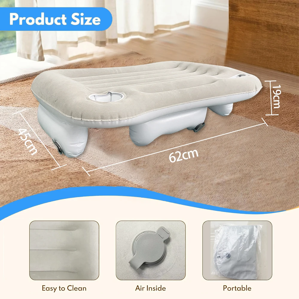PVC Flocking Durable Eco-Friendly Convenient Inflatable Foldable Compact Grey Laptop Computer Desk Portable Home Office Reading