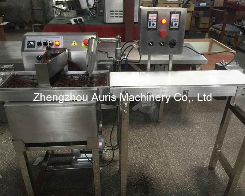 Chocolate Making Coating Enrobing Small Chocolate Production Line Cover Nuts Coating Enrober Machine