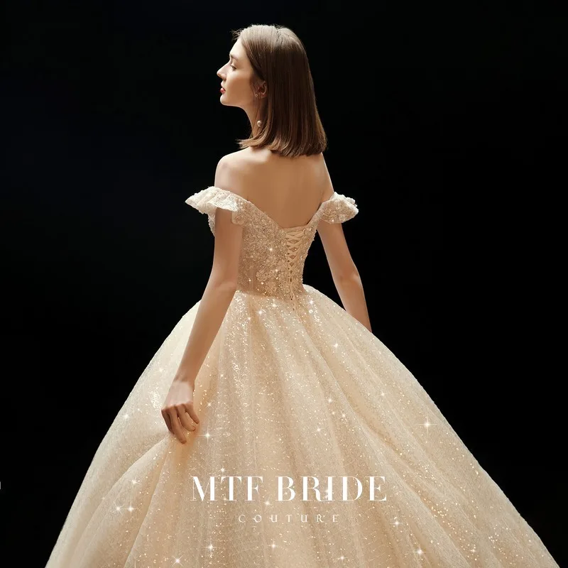 
 Новое поступление 2021, бальное платье в западном и Европейском стиле, роскошное светящееся свадебное платье  