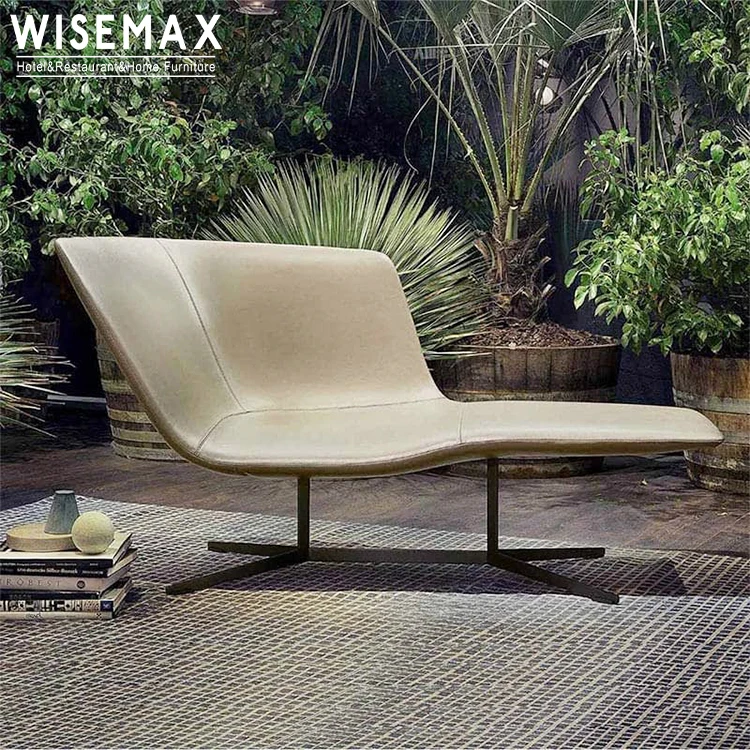 WISEMAX FURNITURE Unique Design Leather Fabric Office Living Room Furniture Lazy Sofa Set Simple Stylish Modern Lounge Sofa