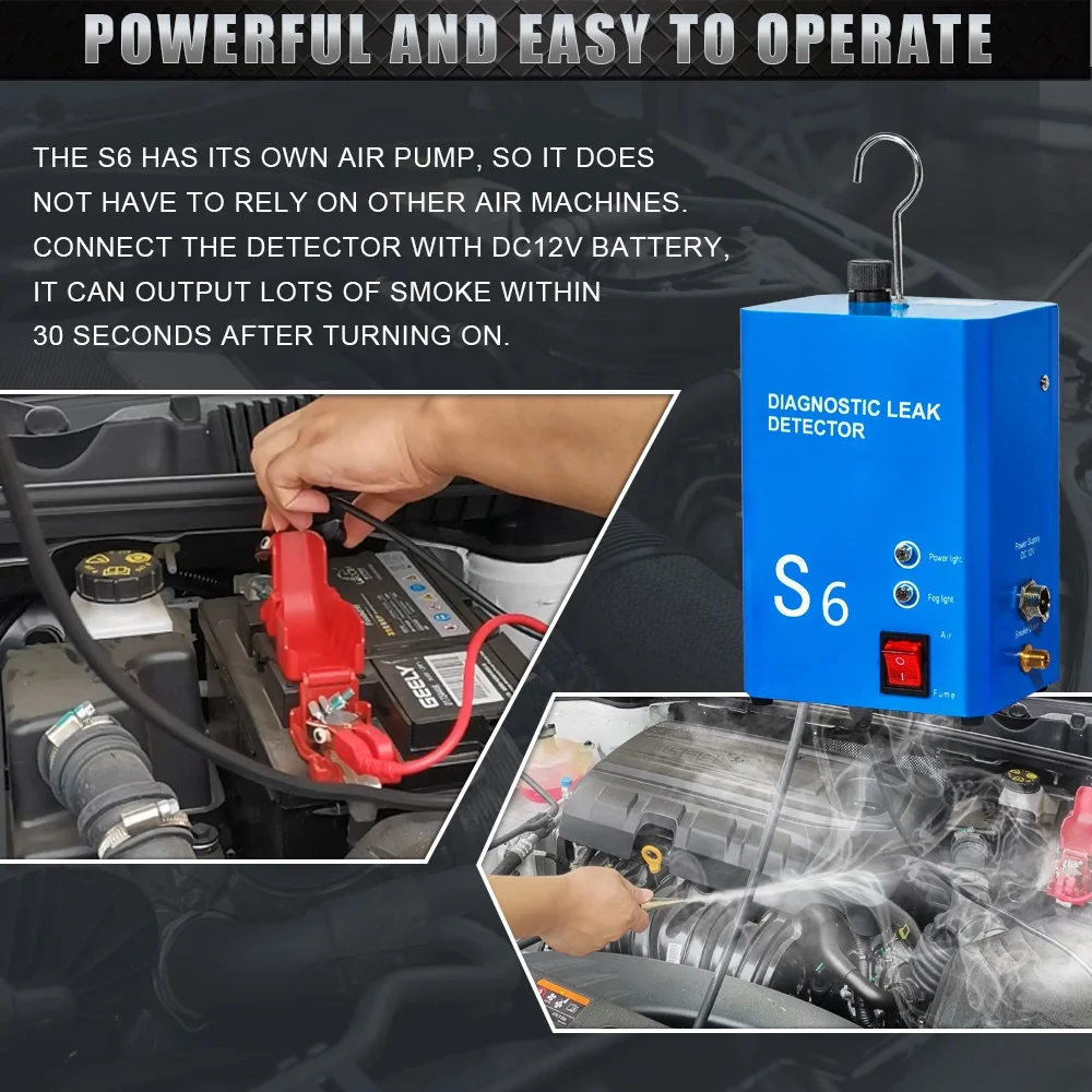 SAMFD Smoke Machine with Air Pressure Leak Detector Car EVAP Detect Pipe Smoke Leakage Analyzer