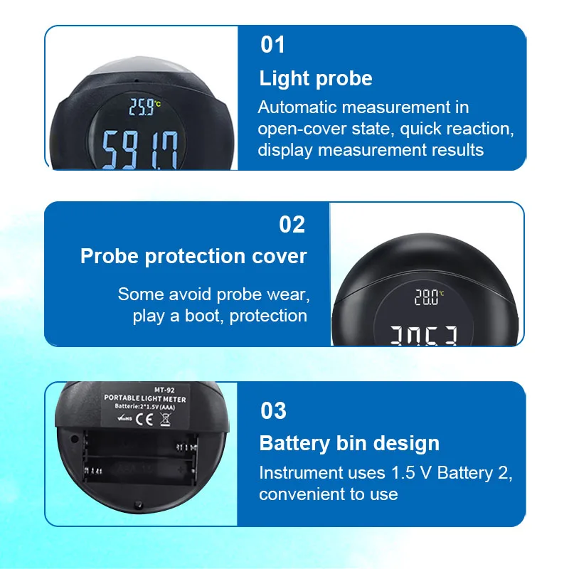 Low Cost Ambient Temperature Measurement Light Meter Lux Meter Extech