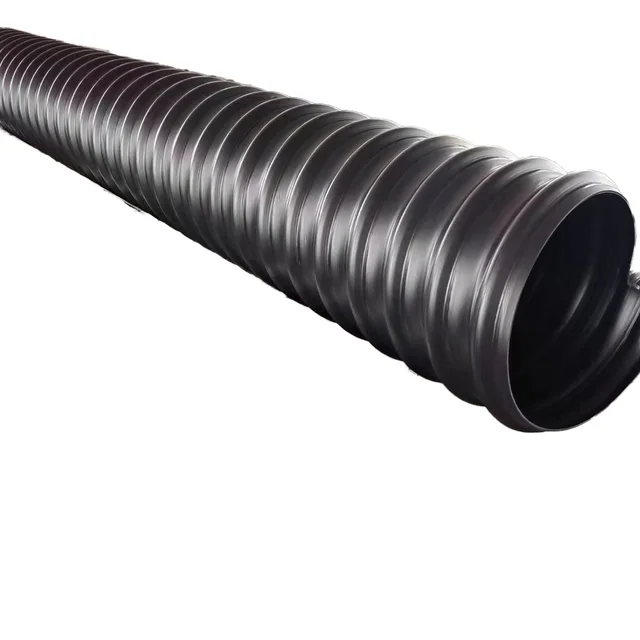 4-Inch B-Type Corrugated HDPE Tubes Flexible Sewer Drain Pipe Pre-Embedded Pipelines Carat Winding Structure Drainage