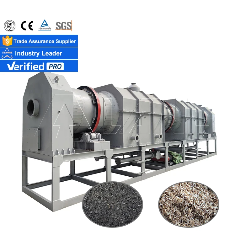 LANE Paddy Straw Biochar Carbonized Rice Husk Rotary Continuous Carbonization Furnace Charcoal Production Line