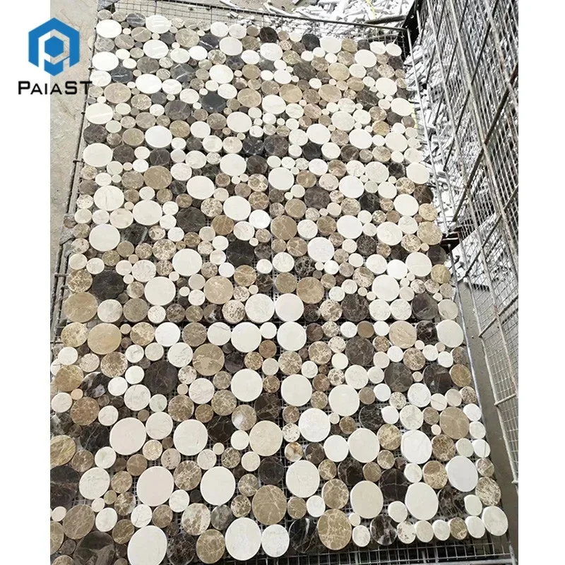 Polanya Bulat untuk Dinding dan Lantai—Mosaik Medalion Ubin, Cocok untuk Kerajinan Kolam Renang dan Ubin Mosaik Kolam Renang