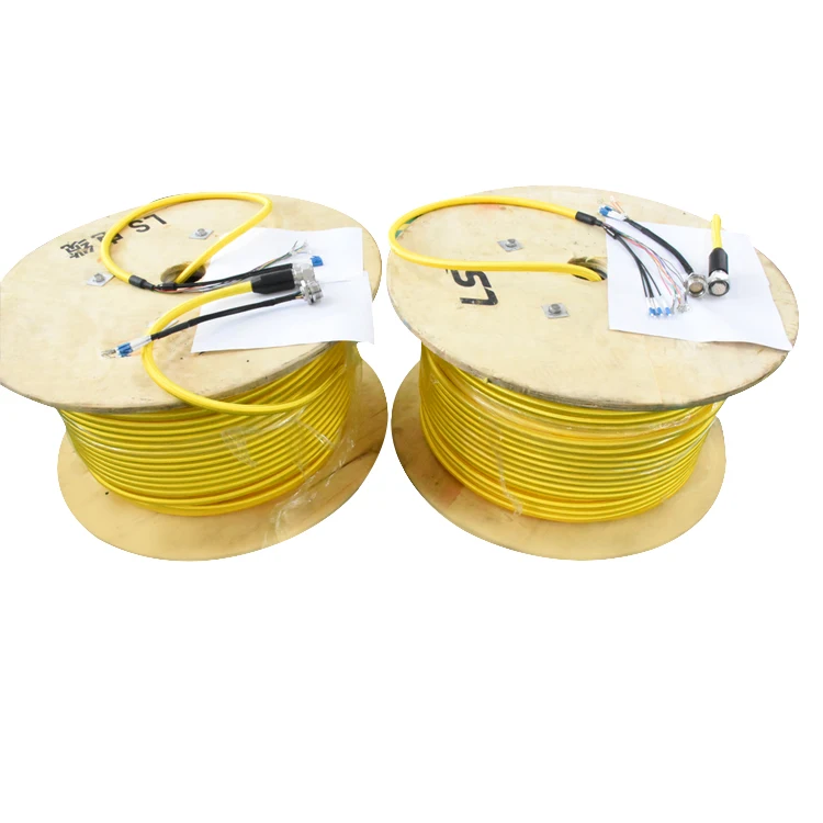 Outdoor Armored Optical Yellow 4-Optical 10-Power Stainless Steel Photoelectric Hybrid Floating Cable 5A Underwater Connector