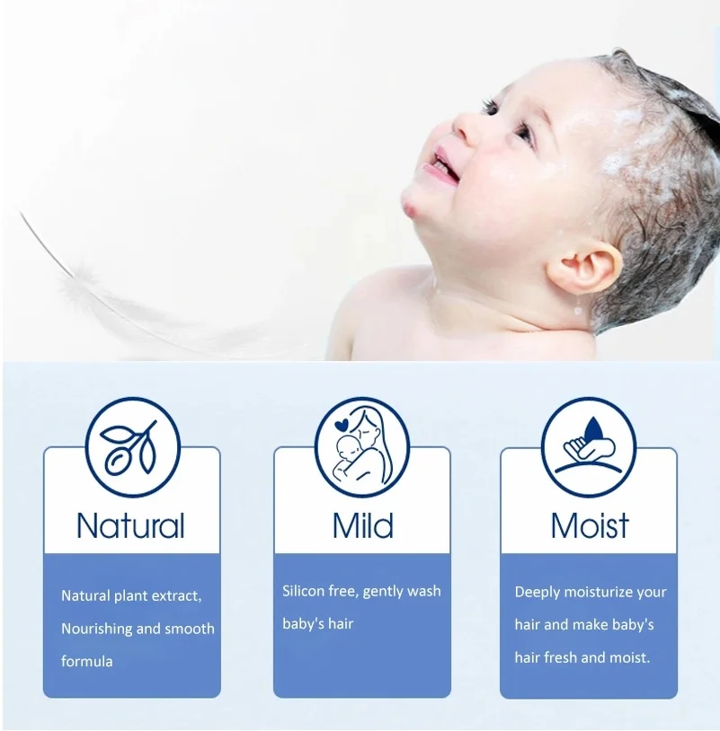 
tear free OEM 2 in 1 private label baby body wash OEM baby shower gel logo 2 in 1 private label baby shampoo shower gel 