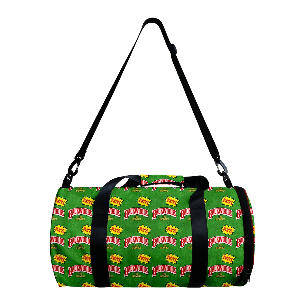 Custom 3D All Over  Printing Backwoods Cigar Waterproof and Smell Proof Handbag Gym Duffel Travel Luggage Bag