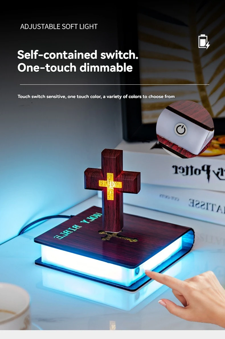 Personalized Gifts Decoration for Home Levitating Magnetic Floating Cross Table Lamp