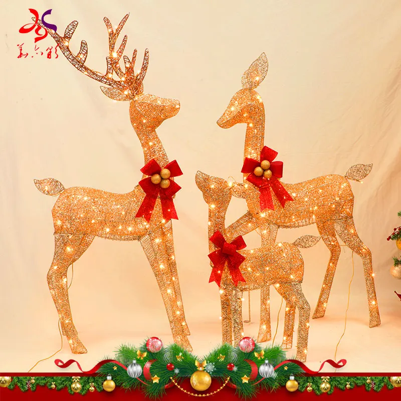 Waterproof Outdoor Christmas Decoration Led Light Reindeer Motif Light