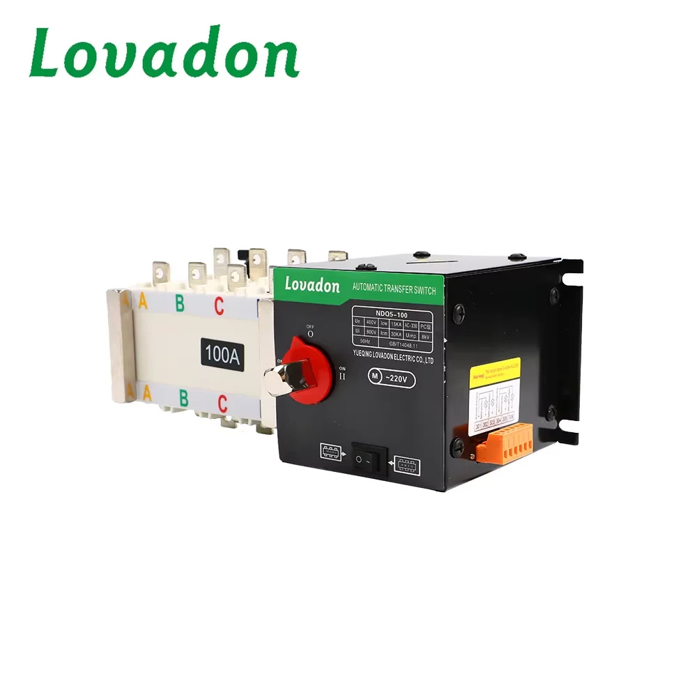 Automatic ChangeOver Manual Switch Ats Three Phase Motor Type  Automatic Transfer Switch 4 Pole 100 Amps Industrial  220v