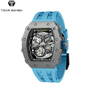 TSAR BOMBA Brand Sapphire Crystal Mirror Luminous 50M Waterproof Watch Titanium Fashion Trend Luxury Men's Watches