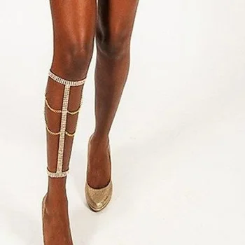 Multi Layer Rhinestone Body Chain Personality Full Rhinestone Tassel Leg Chain Women Body Jewelry Accessories