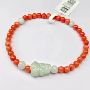 Natural Red Jadeite Bead Stone Bracelet Women's Bracelet Pixiu