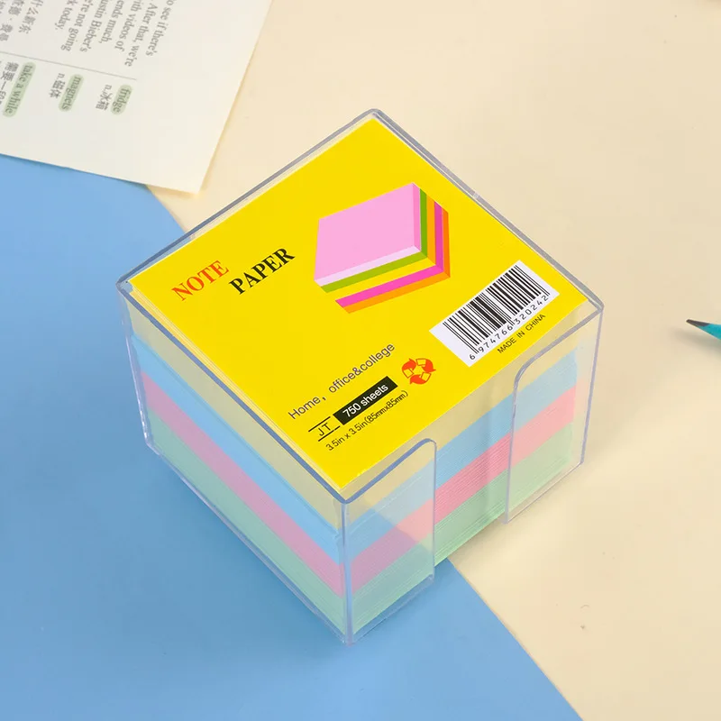 Customized Memo Cube Paper Notepads Sticky Note with Plastic Memo Holder