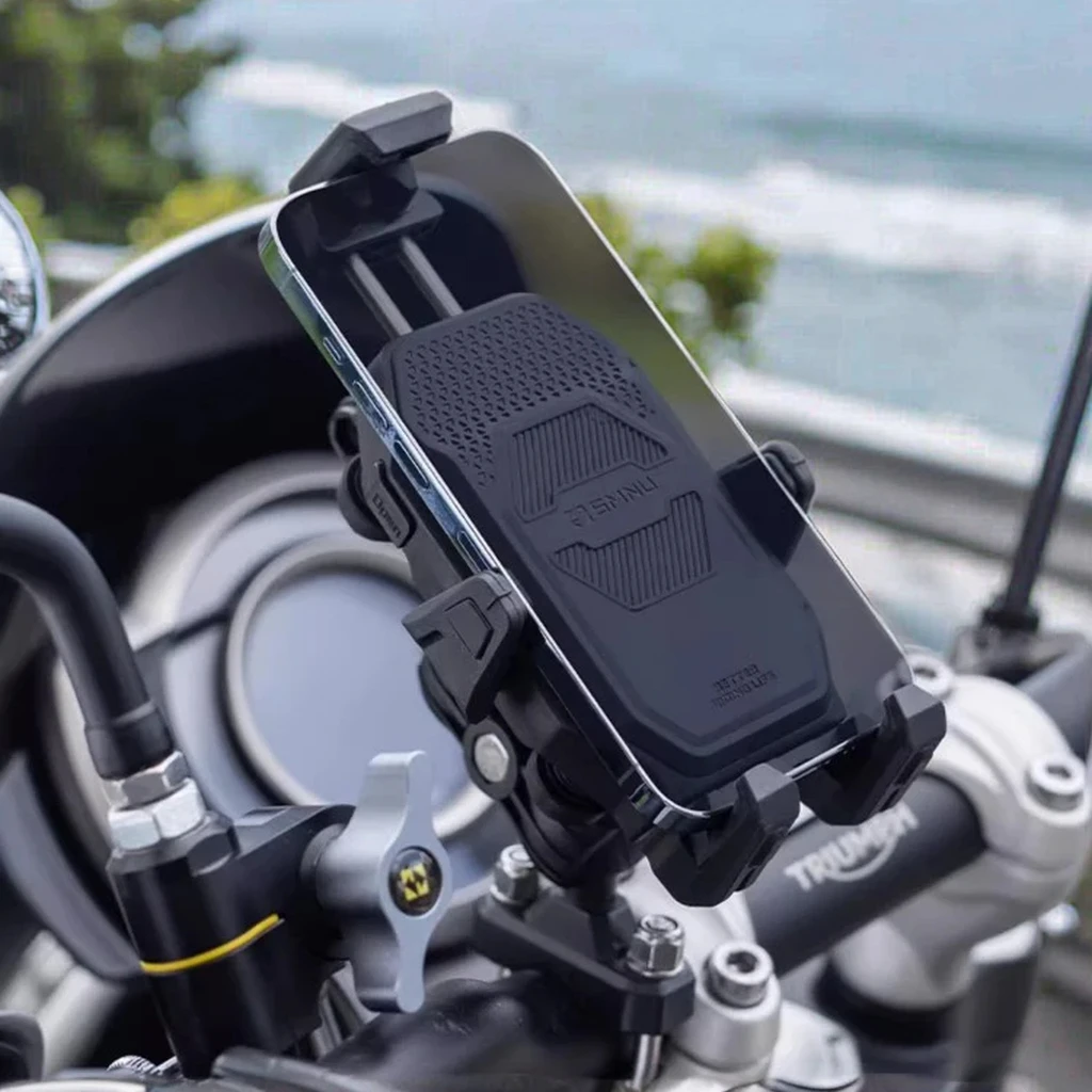 SMNU N1 Series Rear Mirror Waterproof Motorcycle Phone Holder Easy-to-Lock Stylish Mobile Phone Stand