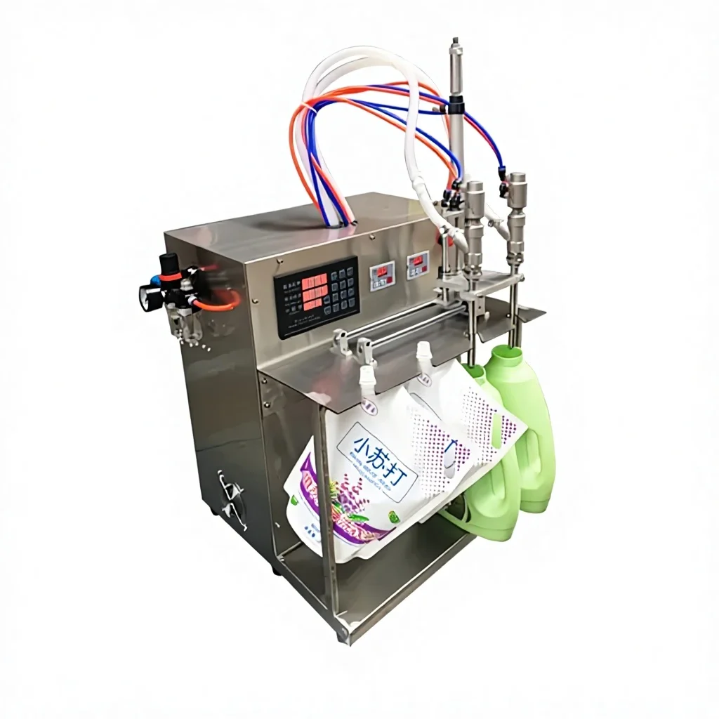 TEBAK Semi-Automatic Spout Pouch Bag Filling Capping Machine | Customizable Filling Heads for Liquid & Drinking Water Production