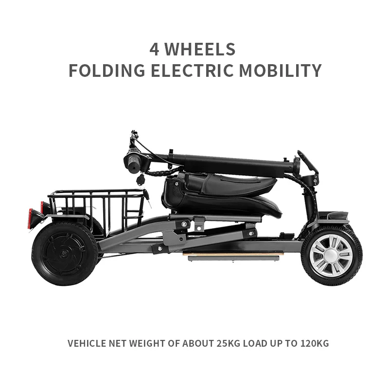 Electric Power Scooter with Premium Wide Seat 4 Wheel Foldable Mobility Scooters for Adults and Seniors