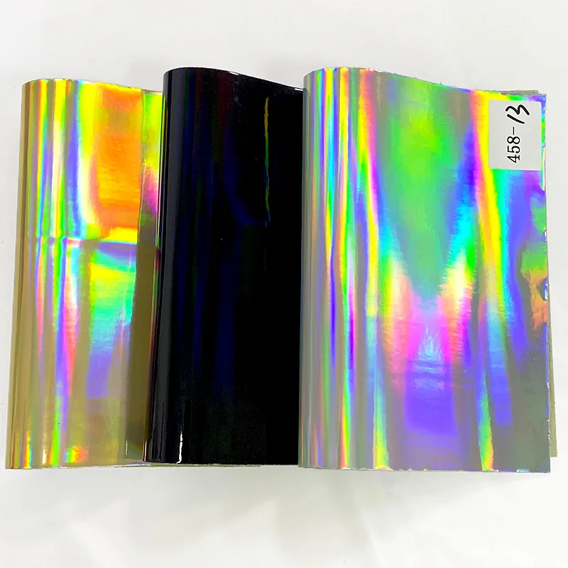 TPU Surface Solid Color Metallic Mirror Effect Faux Leather Sheets Artificial Reflective Fabric for Bag Decorative Leatherette
