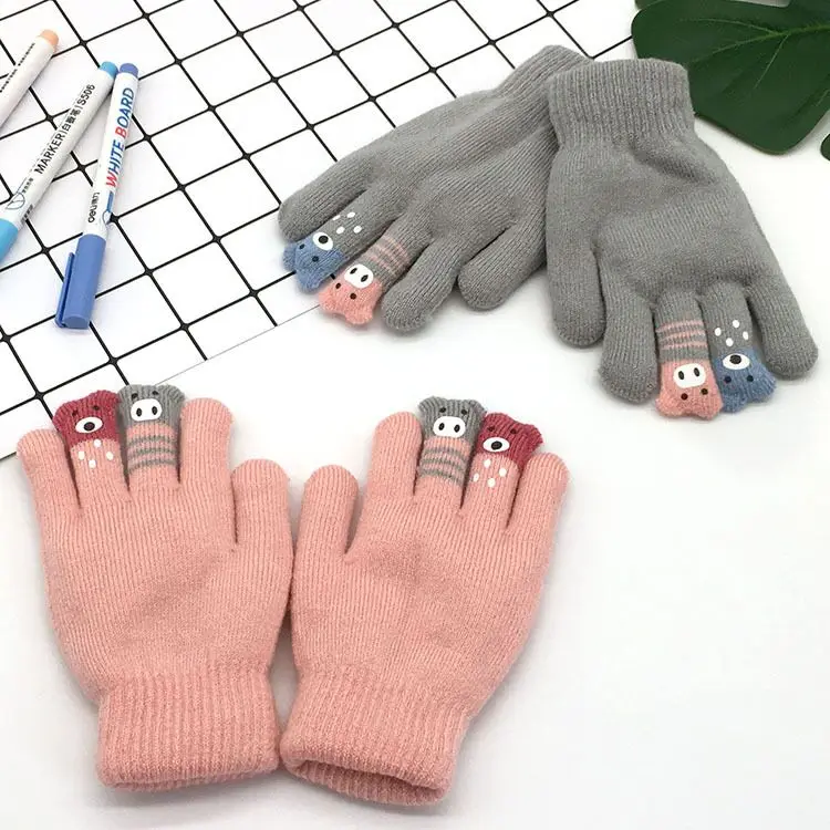 COMFOTAM 1/2 pares de guantes de invierno para niños guantes de escritura de estudiantes de 6 a 12 años de edad guantes para niños cinco dedos con tapa de invierno 