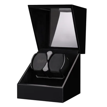 MINEESI Custom Logo High Gloss OEM ODM Wood Luxury Watch Winder Case Custom Rotating Double Automatic Watch Winder Box