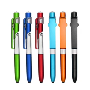 4 in 1 Pen With Folded Phone Holder Led Light With Stylus Screen Multifunctional Pen for Promotional or Gift