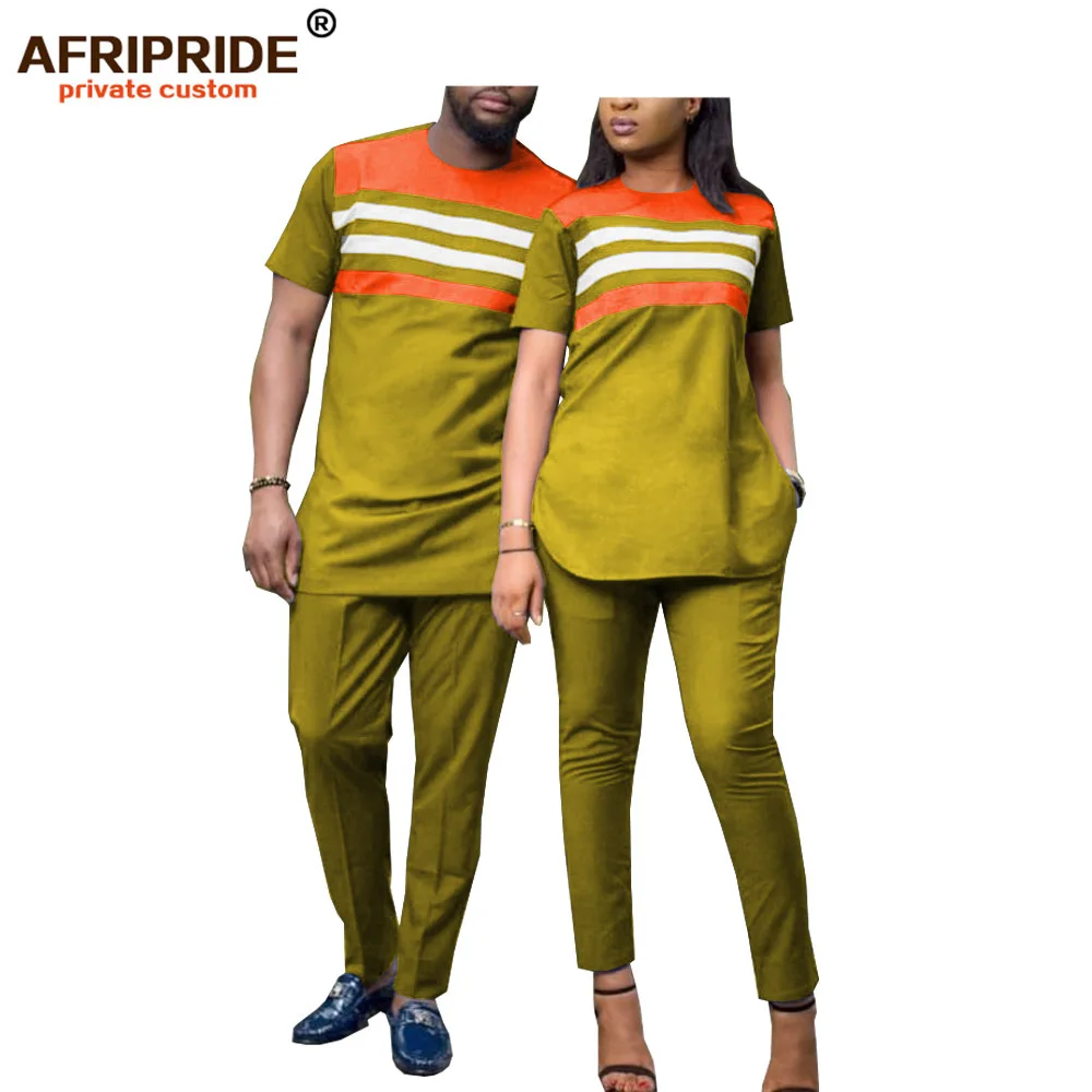 High Quality Cotton Couple Summer Outfits Dashiki African Wear for