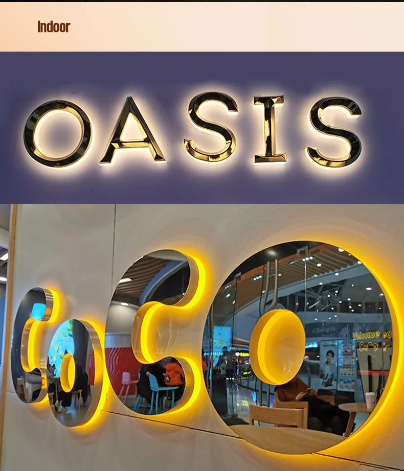 Luminous Letters Cladding Factory Luminous Letters Custom Commercial Logo LED Luminous Backlit ...