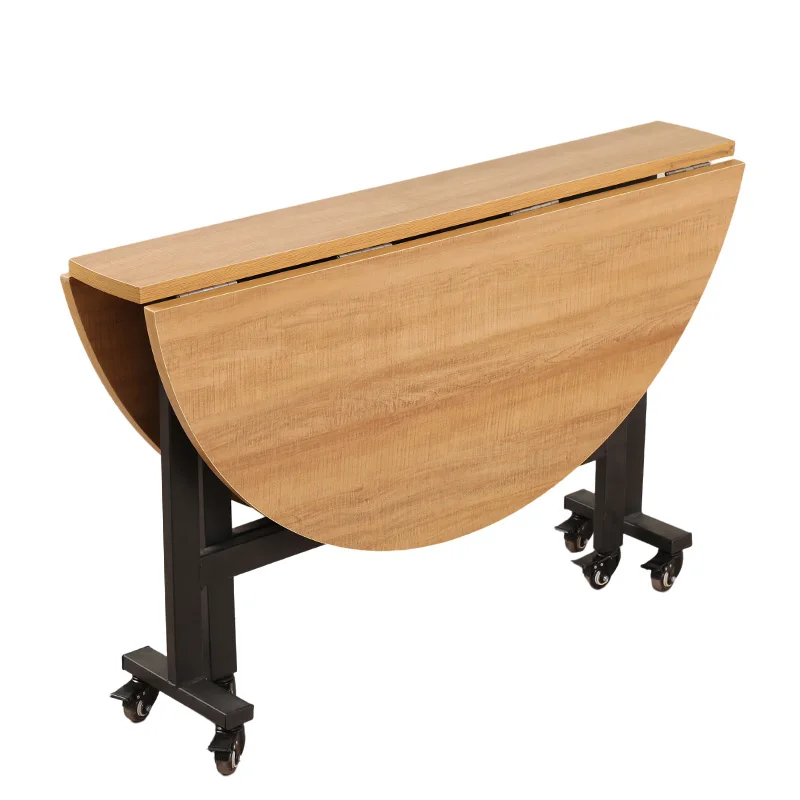 Unit Canteen Round Dining Table Folding Dining Table with Wheels Moving Dining Table