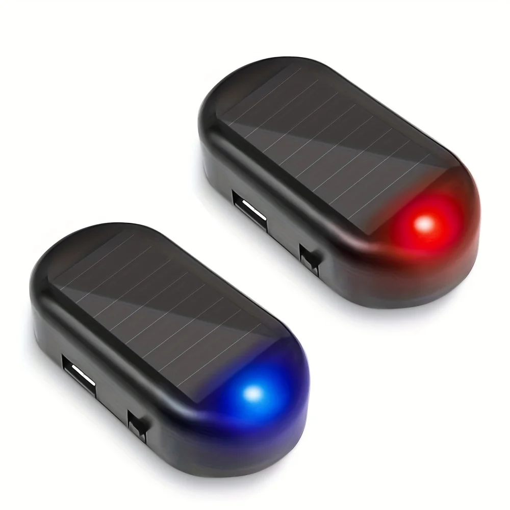 Universal Car Led Light Security System Warning Light Solar Car Alarm