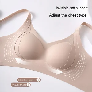 High Quality Adjustable Straps Solid Knitted Sports Bra Fixed Cup Seamless Push-Up Jelly Effect for Small Breasts Everyday Usage