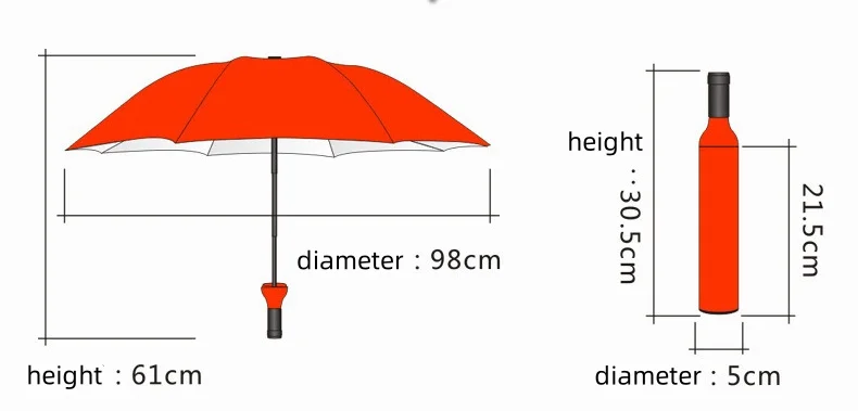 product custom logo folding umbrellas wine bottle umbrella for advertising promotion opening gift anti uv  rainproof 3 folds umbrella-34