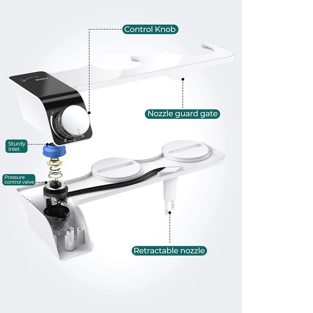 Bidet Spray Kit Portable Non Electric Dual Enema Nozzle Toilet Seat