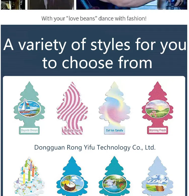 Custom Air Freshener Paper Air Freshener Custom Tree Shape Midnight Ice