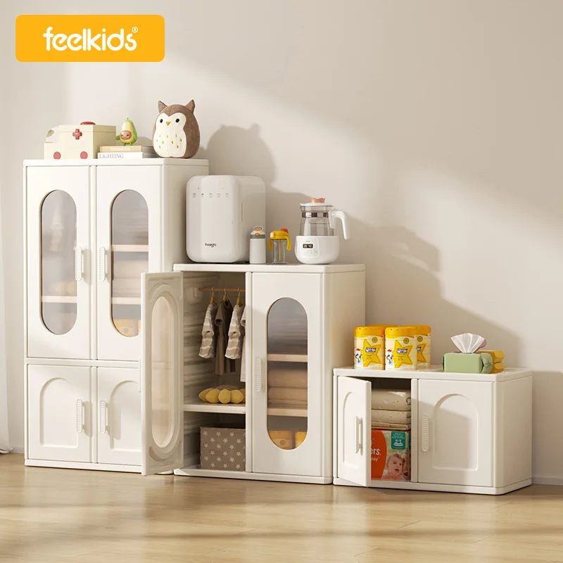 Feelkids Multifunction Modern Eco-friendly Plastic Baby Wardrobe Modular Kids Closet for Bedroom Clothes Storage Cabinet