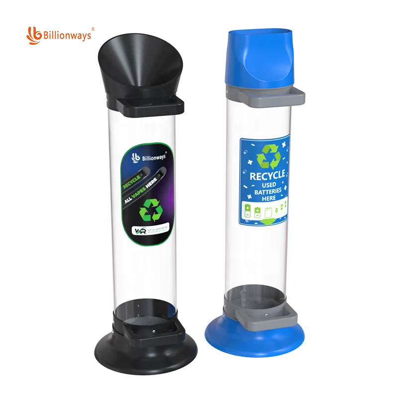 Custom 20L Transparent Battery Recycling Bin Battery Disposal Collection Waste Bin for Business
