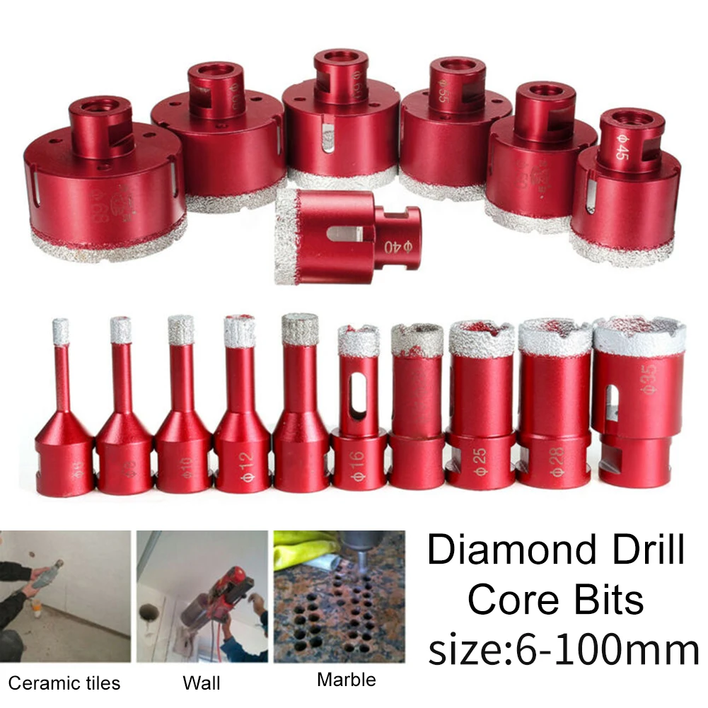 Angle Grinder M14 6 100mm Core Drilling Bits Vacuum Brazed Diamond Core Bit Hole Opening Saw for Stone Mable Granite Alibaba