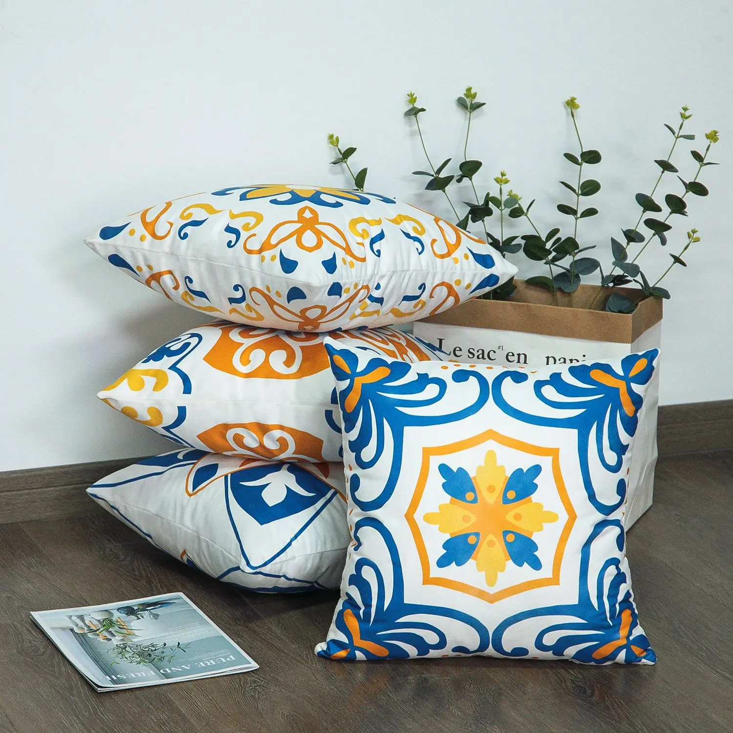 Top Quality Square Outdoor Cushion Waterproof Boho Style Pillow Cover with Festival Patterns for Camping factory