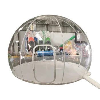 3M Diameter Outdoor Romantic Camping Clear Bubble House With Steel Ring Blower Transparent Inflatable Bubble Tent For Sale