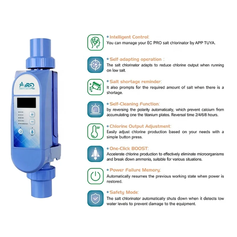 Smart Pool Salt Chlorinator App Chlorinator Spa Swimming Pool Use AIBO Factory Salt Automatic Chlorinator