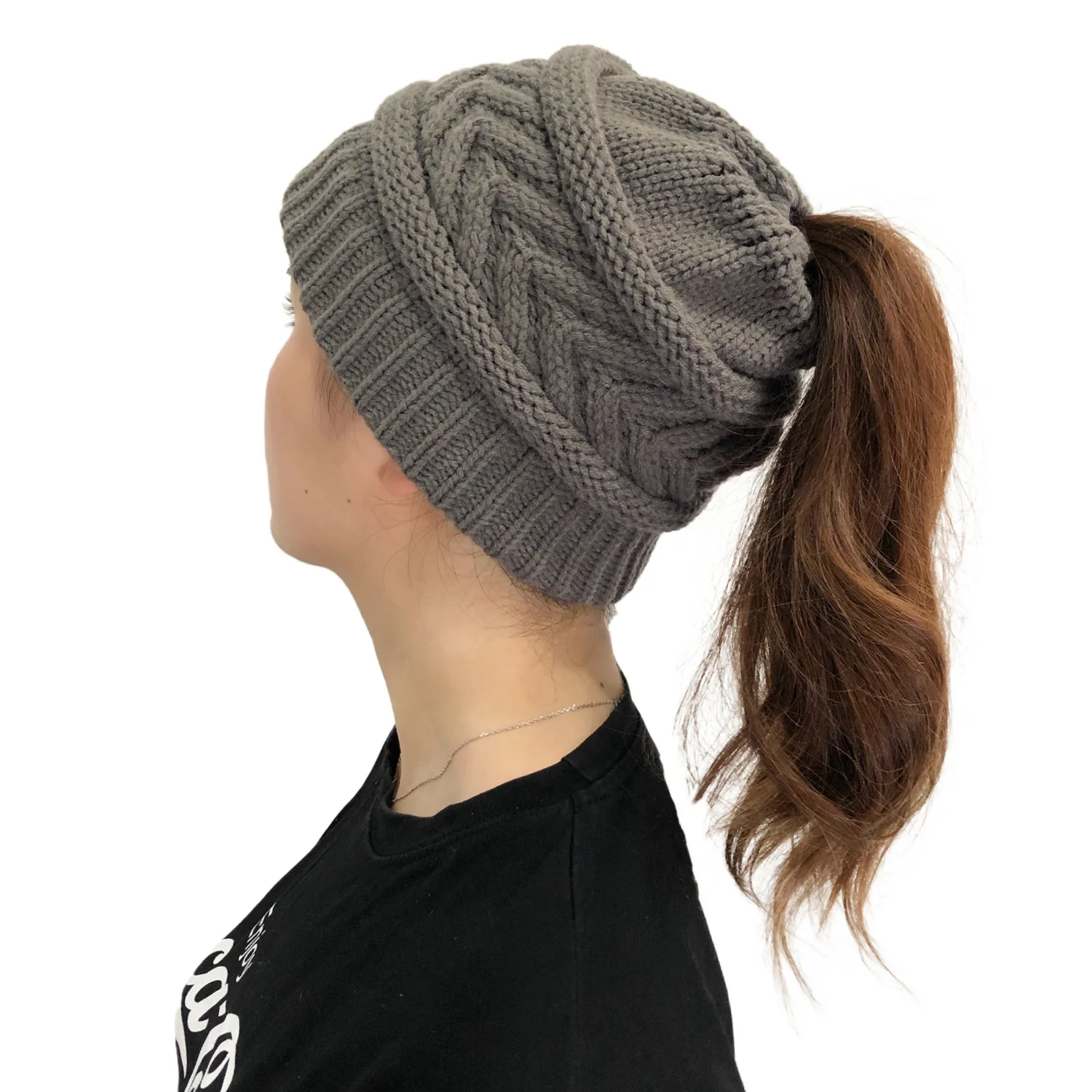 winter hats for pony tails