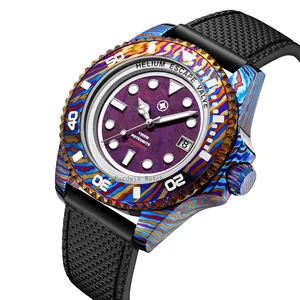 Premium Men's Luxury Titanium Damascus Watch With 500m Water Resistant,Swiss Automatic Movement & Genuine Meteorite Dial OEM ODM