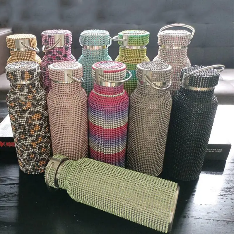 Diamond Water Bottle,Bling Diamond Vacuum Flask Sparkling Glitter