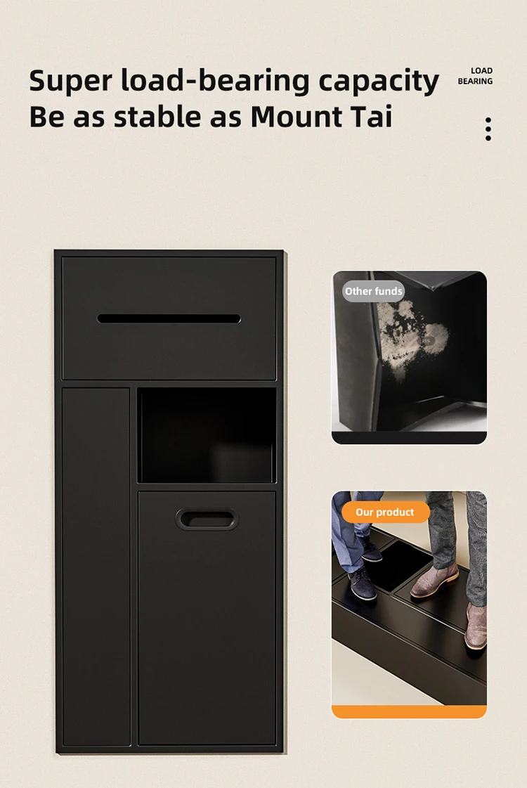 Bathroom Waterproof Niche Multifunctional Wall Storage Built-In Stainless Steel Trash Cans