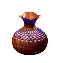 Hollow Striped Aroma Diffuser Humidifier 300ml Colorful Aroma Diffuser Diffuser Wood Grain Desktop Office Humidifier