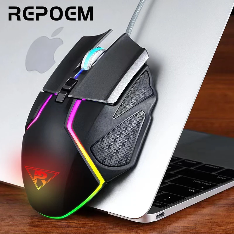 Professional Competitive Mouse Custom Logo Computer PC Gaming Gun Mouse Macro Game USB Optical Metal Mouse