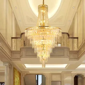 Luxury Modern Crystal Chandelier for Villa's Living Room High-Grade Simple Pendant Light