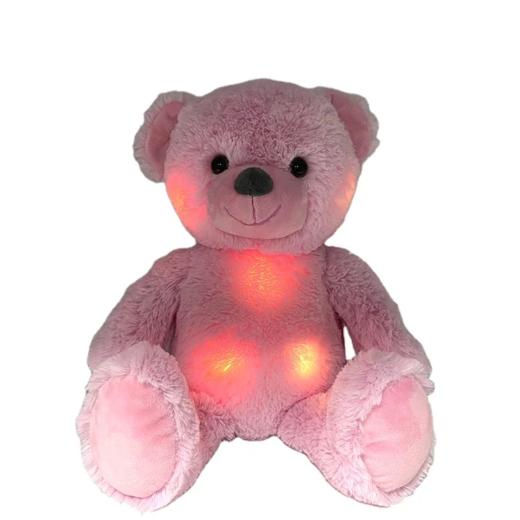 Custom Plush Cute Super Soft Stuffed Animal Toys Baby Night Lights Electronic Bear Plush Toys
