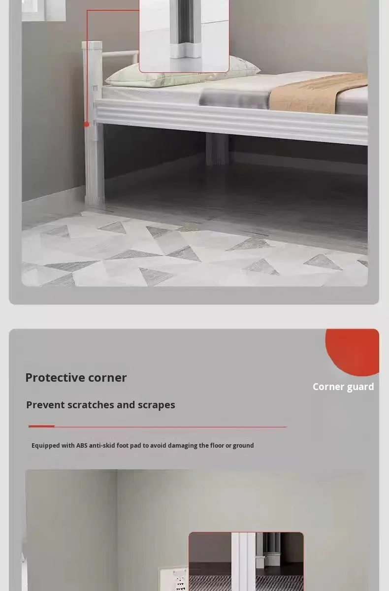 product steel single bed staff dormitory  bed student apartment loft bed iron frame  bed with bed board-4