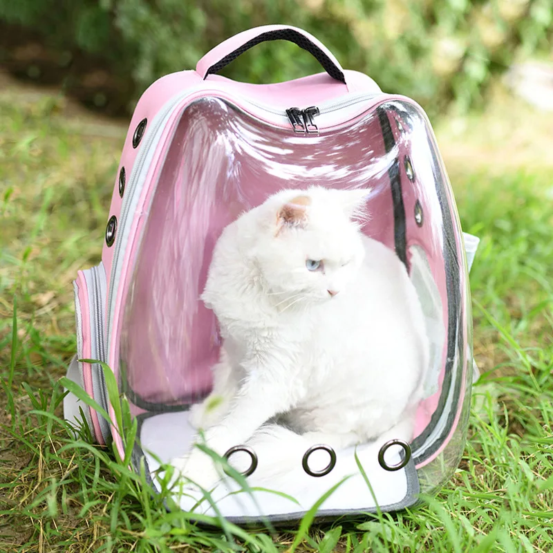 Factory Supply Cat Backpack Large Space Stylish Cat Capsule Transparent Bag High Quality Pets Carrier Portable Bags Kitten